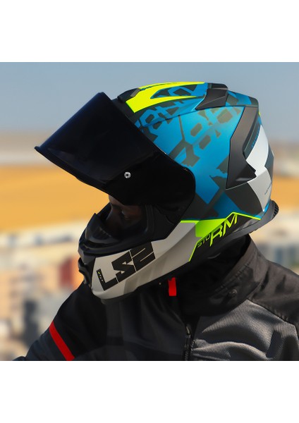 Ls2 Storm 2 Sprınter Mat Siyah-Gri-Cobalt Kask