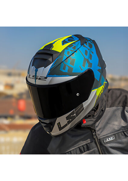 Ls2 Storm 2 Sprınter Mat Siyah-Gri-Cobalt Kask