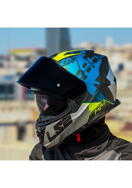 Ls2 Storm 2 Sprınter Mat Siyah-Gri-Cobalt Kask