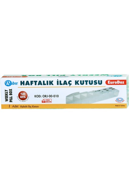 Haftalık Ilaç Saklama Kutusu X 3 Adet