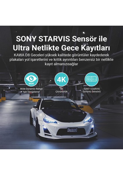D8 2 Kameralı Ön / Arka 4K + 1080P Sony Starvis Sensörlü Türkçe Wi-Fi Gps'li Araç Kamerası fırsatları