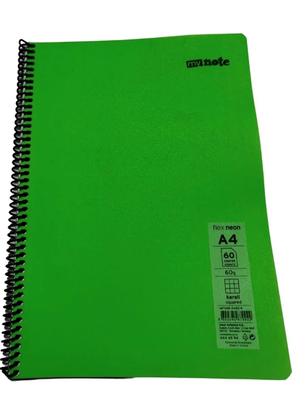 Flex Neo Defter A4 60 Yp Kareli - Yeşil