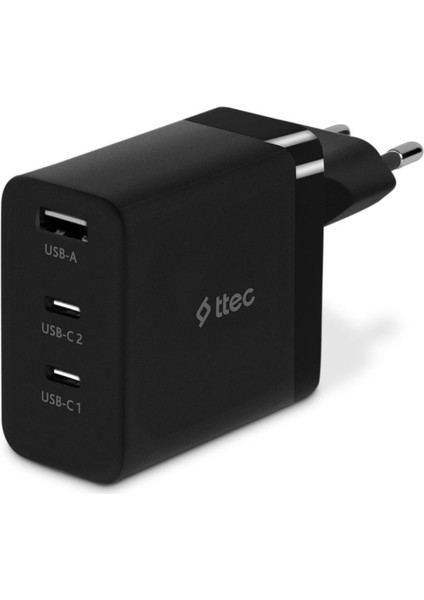 Trio Gan 65W Pd Seyahat Hızlı Şarj Aleti 2 Usb-C+Usb-A