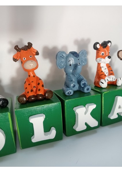 Hayvan Figürlü Çocuk Odası Isim Küpü (5 Adet) modelleri