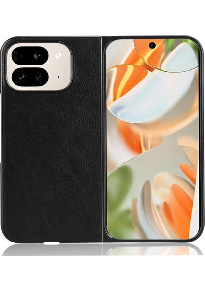 Google Pixel 9 Pro Fold Uyumluluk Anti Scratch Lychee Için Retro Kılıf (Yurt Dışından)