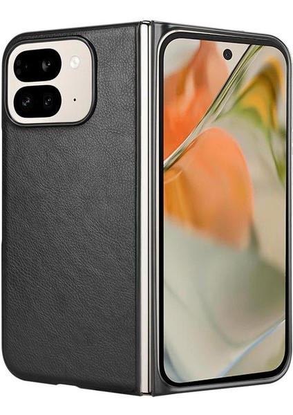 Google Pixel 9 Pro Fold Uyumluluk Anti Scratch Lychee Için Retro Kılıf (Yurt Dışından)