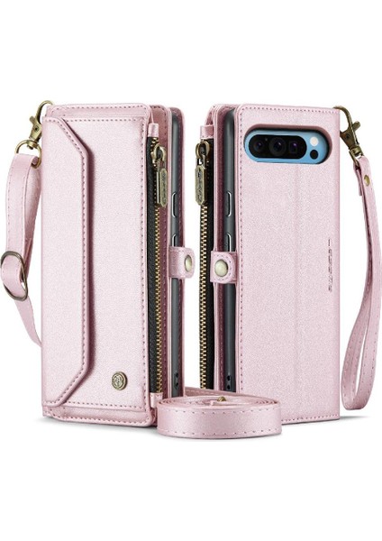 Google Piksel 9 Pro Xl Için Crossbody Durumda Rfıd Engelleme Durumda Cüzdan Fermuar (Yurt Dışından)