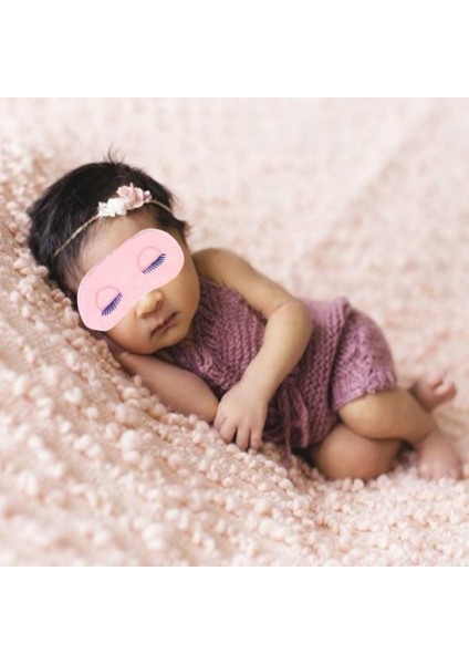 Bebek Uyku Maskesi Pembe Kirpikli
