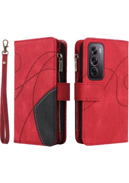 Oppo Oppo 12 Pro 5g Dokuz Kart Yuvaları Iki Renkli Dikiş Kickstand Için Kılıf (Yurt Dışından)