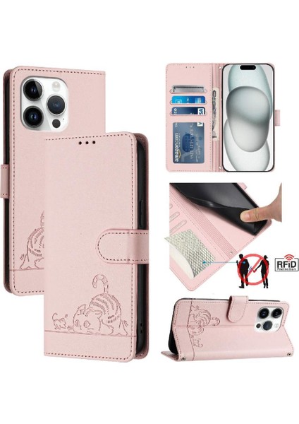 IPhone 13 Için Kılıf Pro Max Cüzdan Kapak Çevirin Kart Yuvası Tutucu Kickstand (Yurt Dışından)