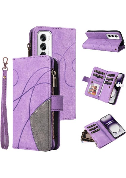 Oppo Oppo 12 5g Dokuz Kart Yuvaları Için Kılıf Kickstand Koruyucu Fermuar Tarzı (Yurt Dışından)