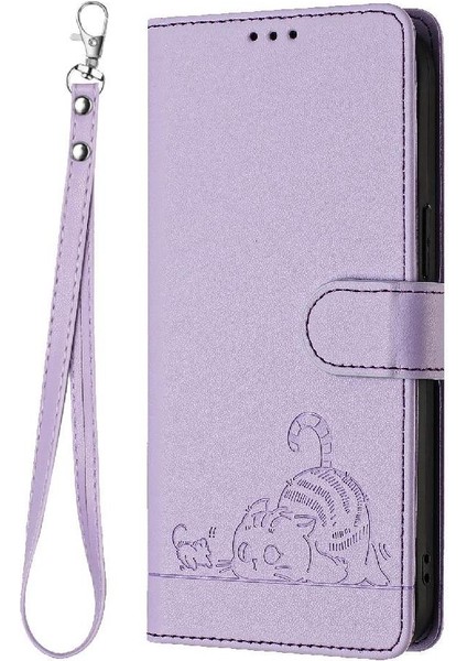 IPhone 12 Için Kılıf Pro Max Kart Yuvası Tutucu Kickstand Kedi Rfıd Cüzdan Flip (Yurt Dışından)
