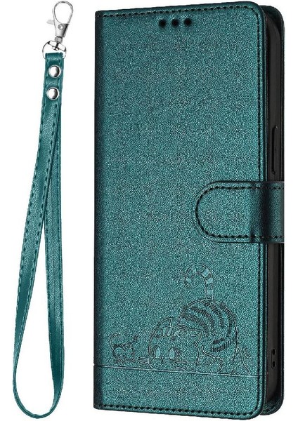 IPhone 12 Için Kılıf Pro Max Kart Yuvası Tutucu Kickstand Kedi Rfıd Cüzdan Flip (Yurt Dışından)