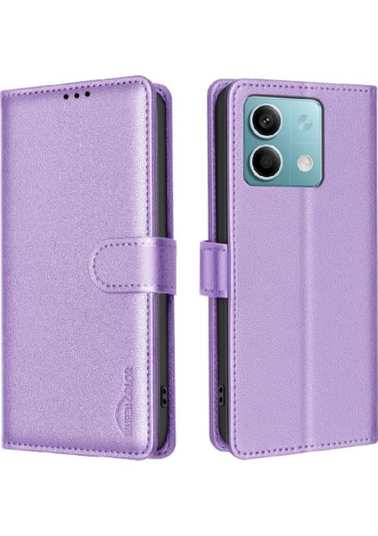Xiaomi Redmi Not 13 Için Flip Case 4g Cüzdan Pu Deri Manyetik Kart Rfıd (Yurt Dışından)