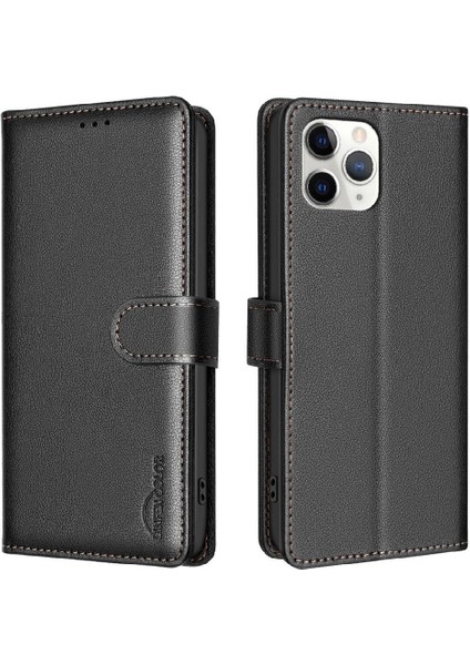 IPhone 11 Pro Max Rfıd Engelleme Cüzdan Pu Deri Kart Için Flip Case (Yurt Dışından)