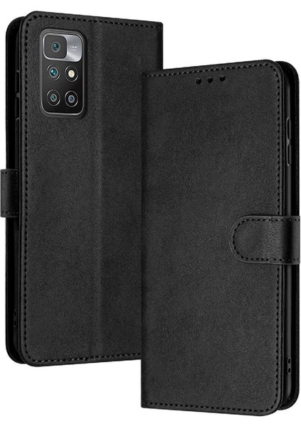 Xiaomi Redmi 10 Başbakan Kickstand Saf Renk Pu Deri Için Flip Case (Yurt Dışından)