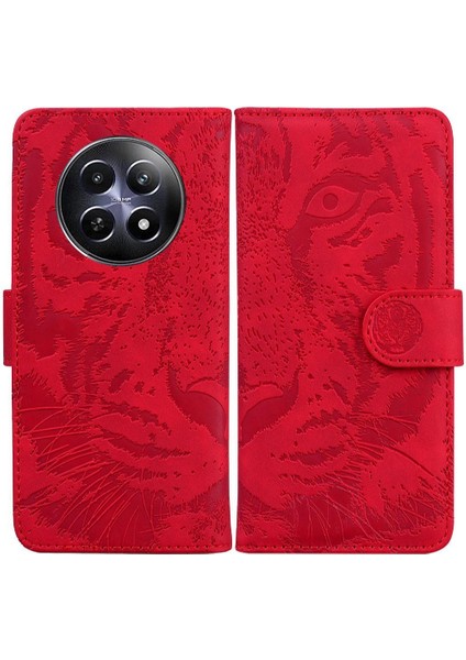 Realme 12 5g Kabartmalı Sevimli Kaplan Deri Cüzdan Kickstand Için Flip Case (Yurt Dışından)