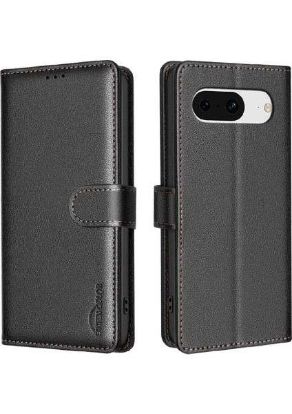 Google Piksel 8 Rfıd Engelleme Cüzdan Pu Deri Manyetik Kart Için Flip Case (Yurt Dışından)