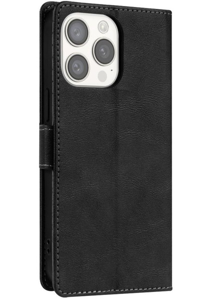 IPhone 14 Için Flip Case Pro Max Çift Katmanlı Koruma Yan Cep Kartı (Yurt Dışından)