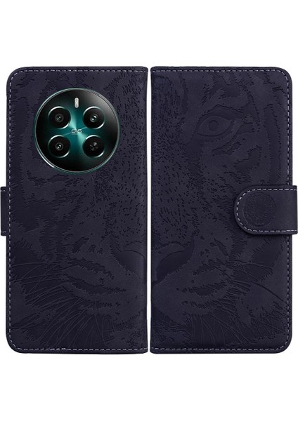 Realme 12 Artı Deri Cüzdan Kickstand Koruyucu Kabartmalı Için Flip Case (Yurt Dışından)