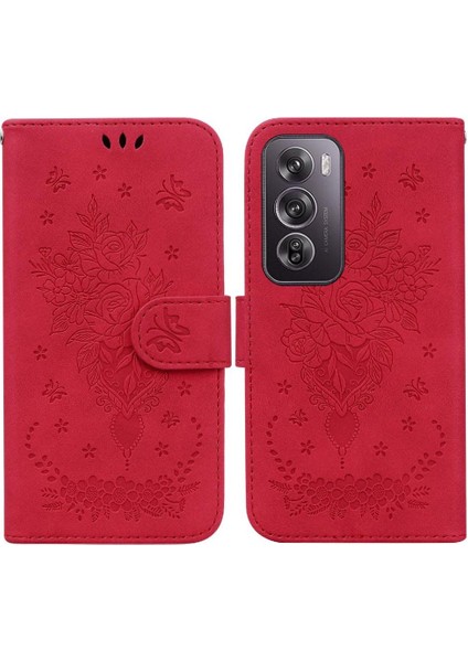 Oppo Oppo 12 Pro 5g Flip Pu Deri Kapak Cüzdan Kılıf Kabartma Gül (Yurt Dışından)