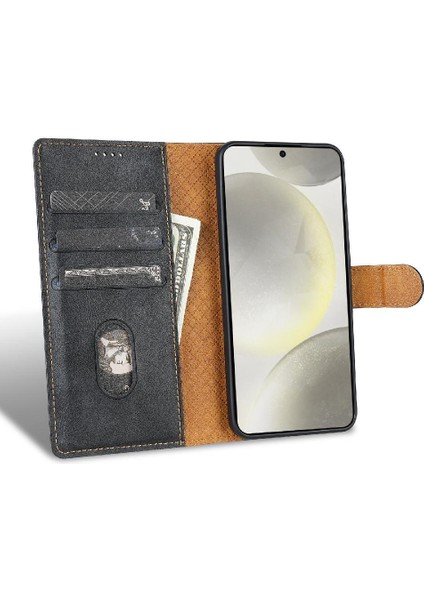 Samsung Galaxy S24 Manyetik Kapatma Anti Kayma Kart Yuvaları Için Flip Case (Yurt Dışından)