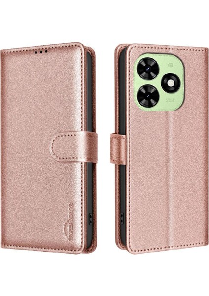 Tecno Spark 20C Pu Deri Rfıd Engelleme Cüzdan Manyetik Için Flip Case (Yurt Dışından)