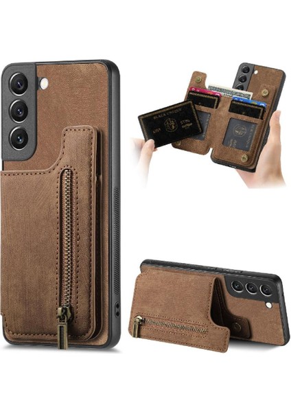 Samsung Galaxy S22 Için Kılıf Standı Fonksiyonu Katlanabilir Arka Kapak Vintage (Yurt Dışından)