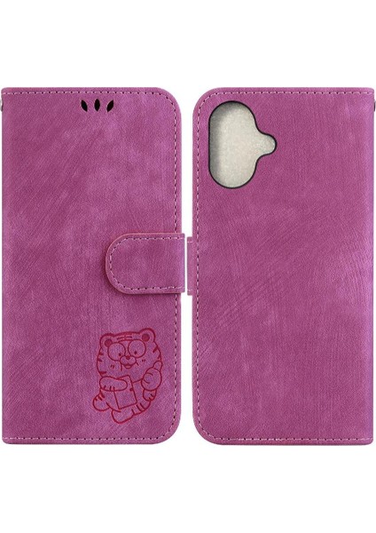 IPhone 16 Için Kılıf Cüzdan Durumda Kart Cep Tutucu Kapak Kabartmalı Sevimli (Yurt Dışından)