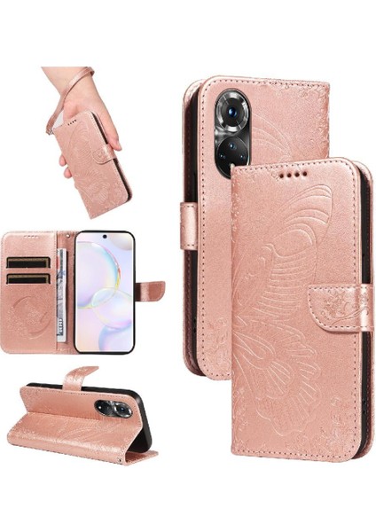 Kredi Kartı Yuvası Kabartmalı Kelebek El ile Onur 50 5g Için Flip Case (Yurt Dışından)