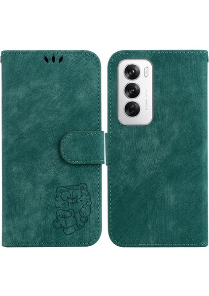 Oppo Için Kılıf Oppo 12 5g Kabartmalı Sevimli Kaplan Tutucu Kapak Kart Cebi (Yurt Dışından)