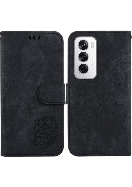 Oppo Için Kılıf Oppo 12 5g Kabartmalı Sevimli Kaplan Tutucu Kapak Kart Cebi (Yurt Dışından)