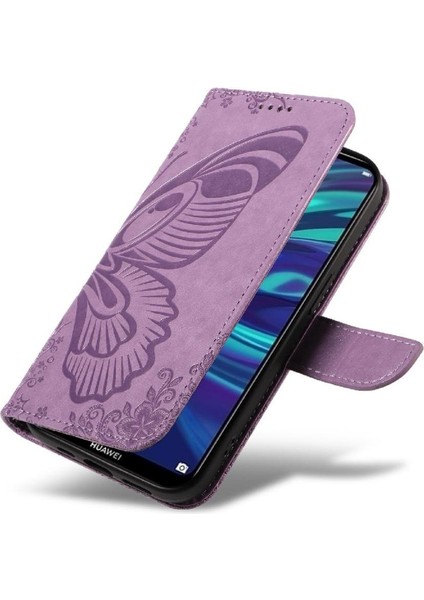 Huawei Huawei 2019 Için Flip Case Yüksek Kaliteli Deri Kabartmalı Kelebek El (Yurt Dışından) modelleri