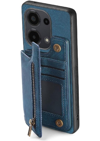 Xiaomi Redmi Için Not 13 Pro 4g Vintage Fermuar Cüzdan Standı Fonksiyonu (Yurt Dışından)