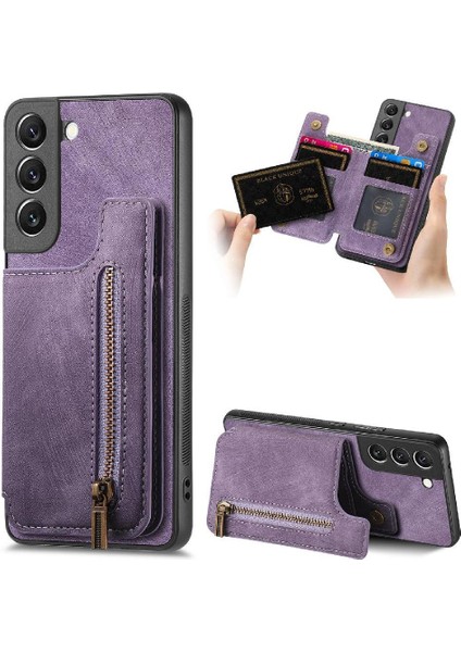Samsung Galaxy S22 Için Kılıf Standı Fonksiyonu Katlanabilir Arka Kapak Vintage (Yurt Dışından)