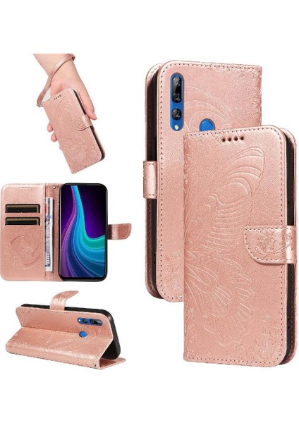 Huawei Y9 Başbakan 2019 Kabartmalı Kelebek Yüksek Kaliteli Deri Için Flip Case (Yurt Dışından)