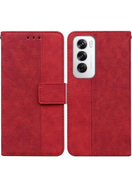 Oppo Flip 12 5g Flip Folio Kickstand Özelliği Için Flip Case Geometrik Pu (Yurt Dışından)