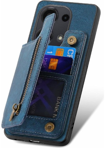 Xiaomi Redmi Için Not 13 Pro 4g Vintage Fermuar Cüzdan Standı Fonksiyonu (Yurt Dışından)