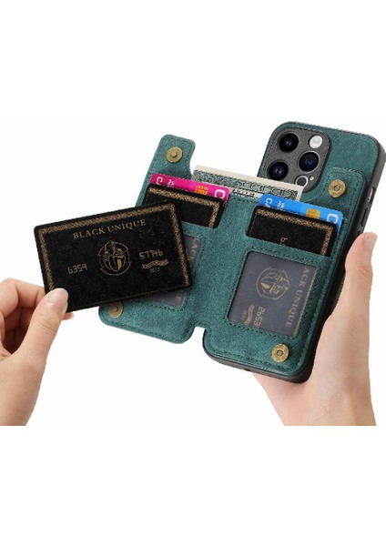 IPhone 15 Için Kılıf Pro Vintage Fermuar Cüzdan Standı Fonksiyonu Katlanabilir Geri (Yurt Dışından) fiyatları