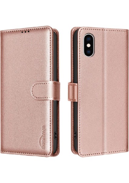 IPhone Xs Max Cüzdan Manyetik Kart Tutucu Kickstand Rfıd Pu Için Flip Case (Yurt Dışından)
