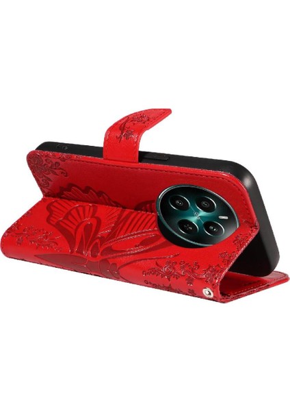 Kredi Kartı Yuvası ile Realme 12 Artı Kabartmalı Kelebek Için Flip Case Yüksek (Yurt Dışından) indirimleri