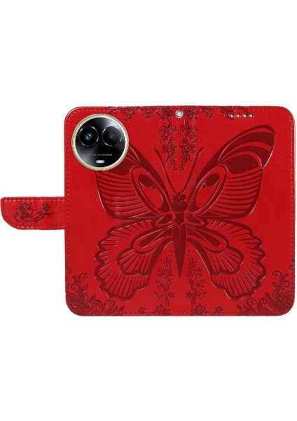 Realme 11X 5g Yüksek Kaliteli Deri Kabartmalı Kelebek Için Flip Case (Yurt Dışından)
