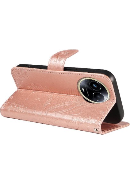 Realme 11X 5g Yüksek Kaliteli Deri Kabartmalı Kelebek Için Flip Case (Yurt Dışından)