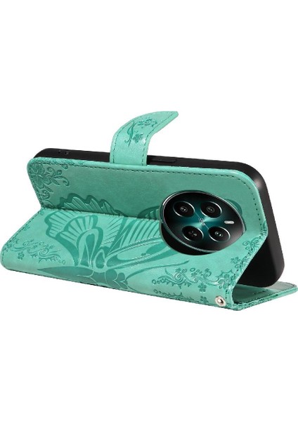 Kredi Kartı Yuvası ile Realme 12 Artı Kabartmalı Kelebek Için Flip Case Yüksek (Yurt Dışından)