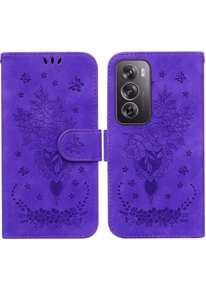 Oppo Oppo 12 Pro 5g Flip Pu Deri Kapak Cüzdan Kılıf Kabartma Gül (Yurt Dışından)