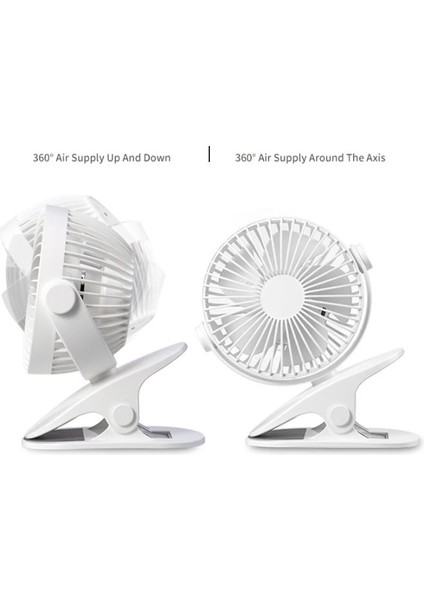 Taşınabilir USB Masa Fan Klip Tipi Şarj Edilebilir Mini Masa Fan 360 Derece Rotasyon Ayarlanabilir Klip Fan | Hayranlar