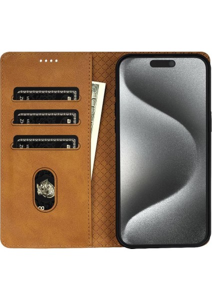 IPhone 14 Için Flip Case Pro Manyetik Kapatma Anti Kayma Yan Cep Kartı (Yurt Dışından)