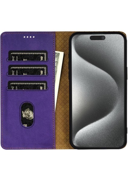 IPhone 15 Pro Için Flip Case Yan Cep Manyetik Kapatma Kart Yuvaları Anti (Yurt Dışından)