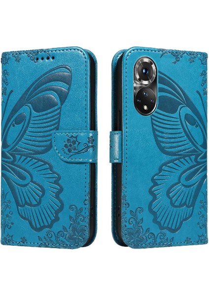Kredi Kartı Yuvası Kabartmalı Kelebek El ile Onur 50 5g Için Flip Case (Yurt Dışından)
