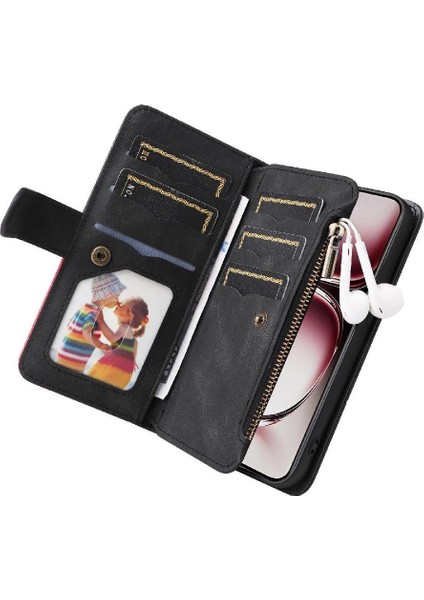 Oppo Oppo 12 Pro 5g Dokuz Kart Yuvaları Iki Renkli Dikiş Kickstand Için Kılıf (Yurt Dışından) fırsatları